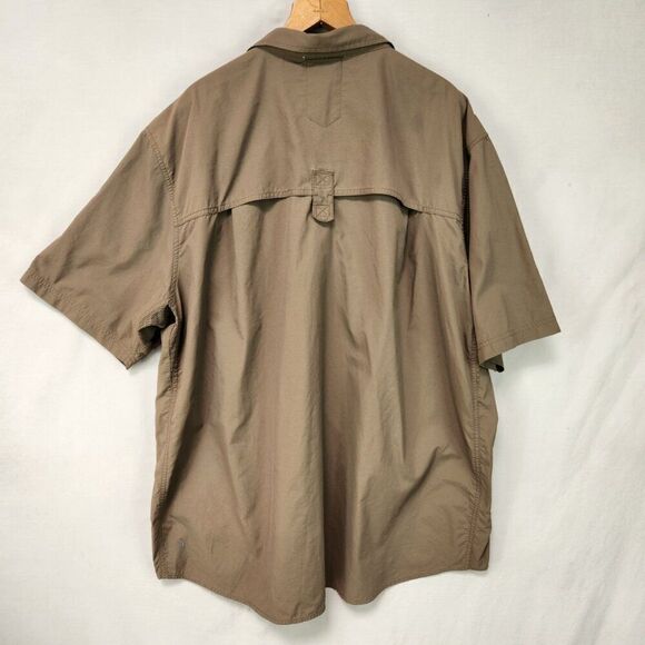 REI Vented Fishing Shirt Mens XXL Short Sleeve Dark Brown Button Down Outdoor - Picture 2 of 7
